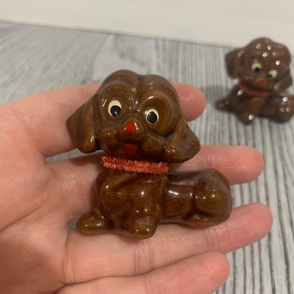 Vintage Red Clay Daschund? Hound? Puppies Fugurines - Picture 2 of 6